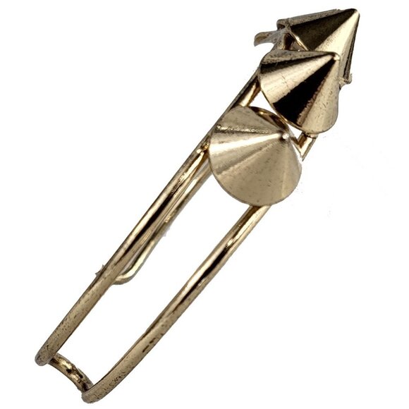 Gold Tone Cuff Bracelet with Spikes - Picture 4 of 4